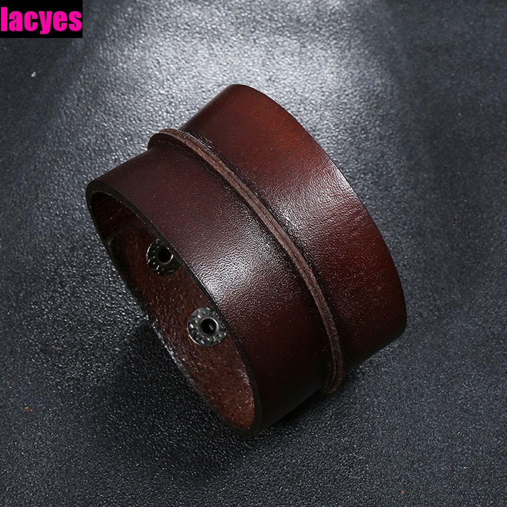 Vòng Tay Dạng Quấn Chất Liệu Da Bò Màu Nâu Phong Cách Vintage Cho Nam Và Nữ