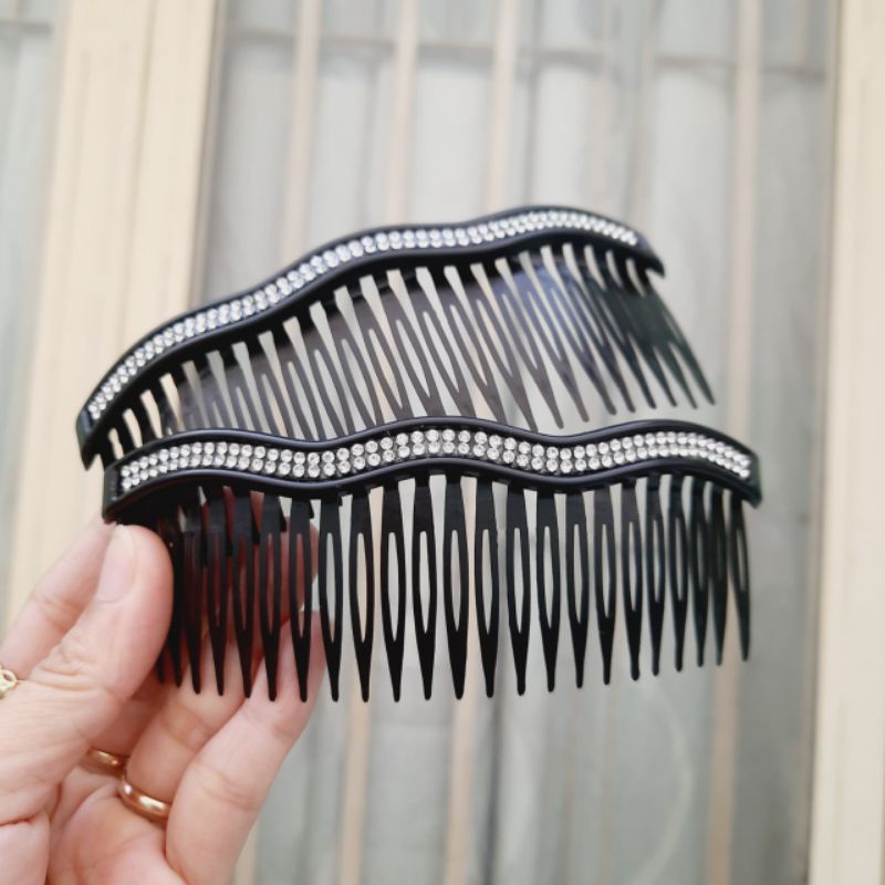 Lược cài xoàn đá 2 hàng lượn sóng (12.5cm)