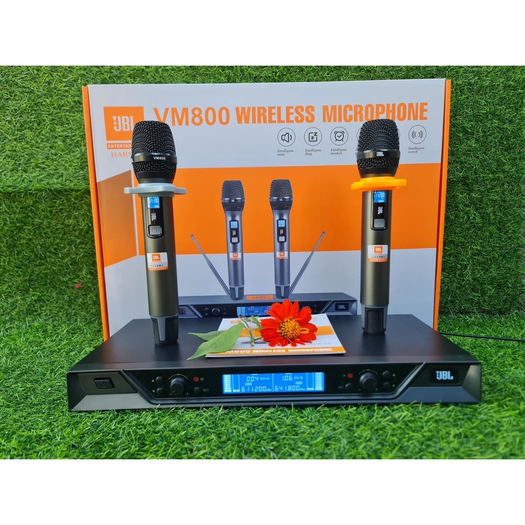 Bộ 2 Micro Không Dây Harman JBL VM800 Cao Cấp, Cảm Biến Tự Ngắt Sau 3s, Khoảng Cách Thu Phát Lên Đến 30m - BH 12 tháng