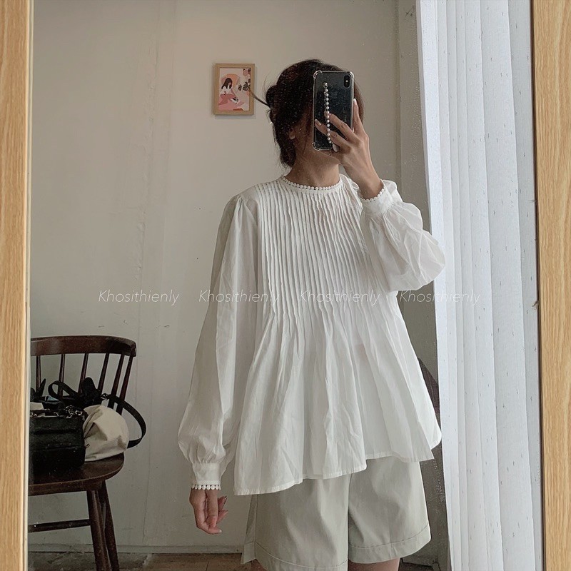 ÁO BABYDOLL TAY BỒNG VIỀN REN