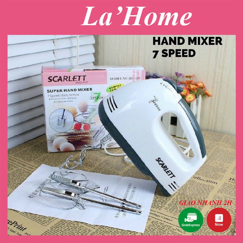 Máy đánh trứng cầm tay Scarlett, máy đánh trứng mini 7 tôc độ La'Home