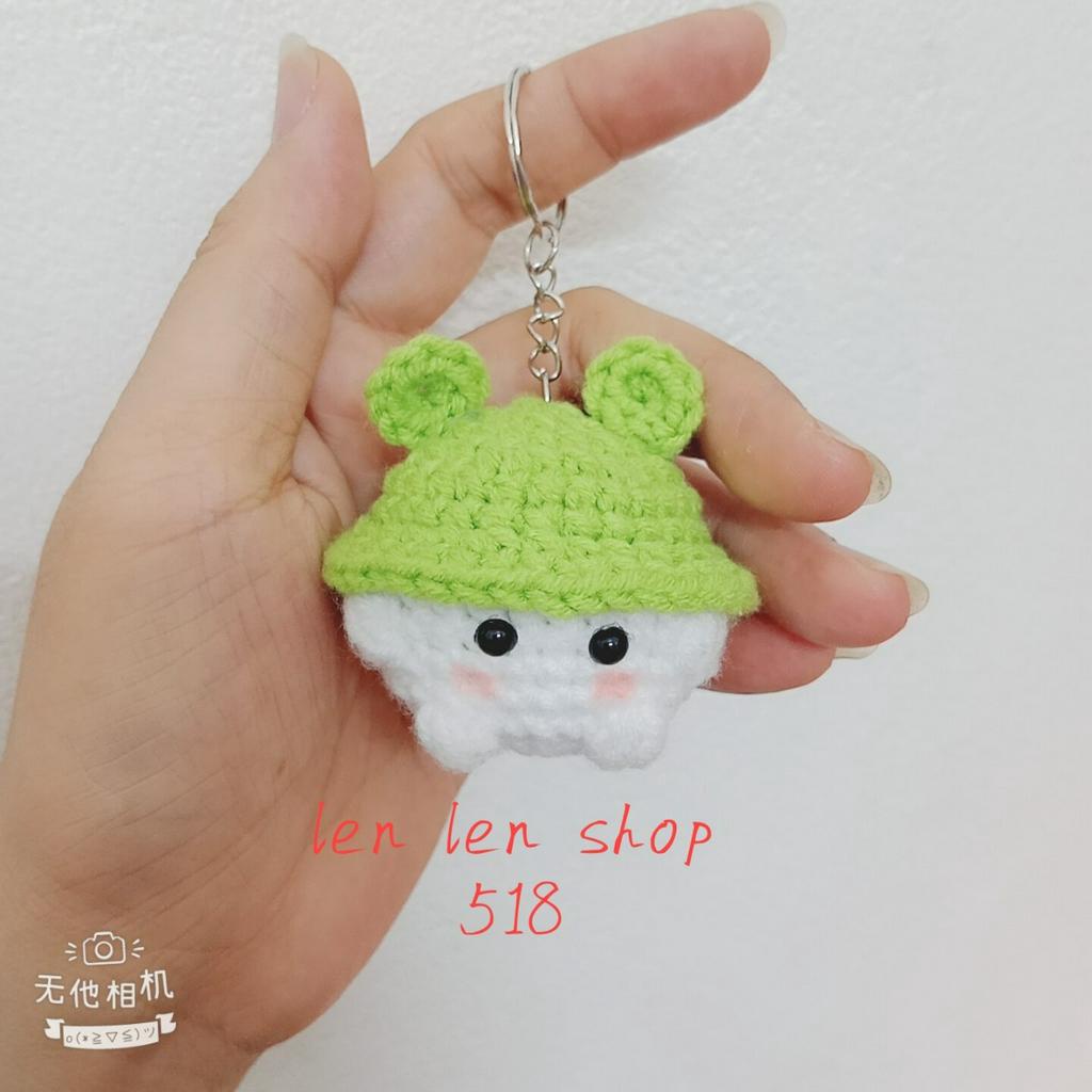 Móc khóa bé nấm bằng len cute