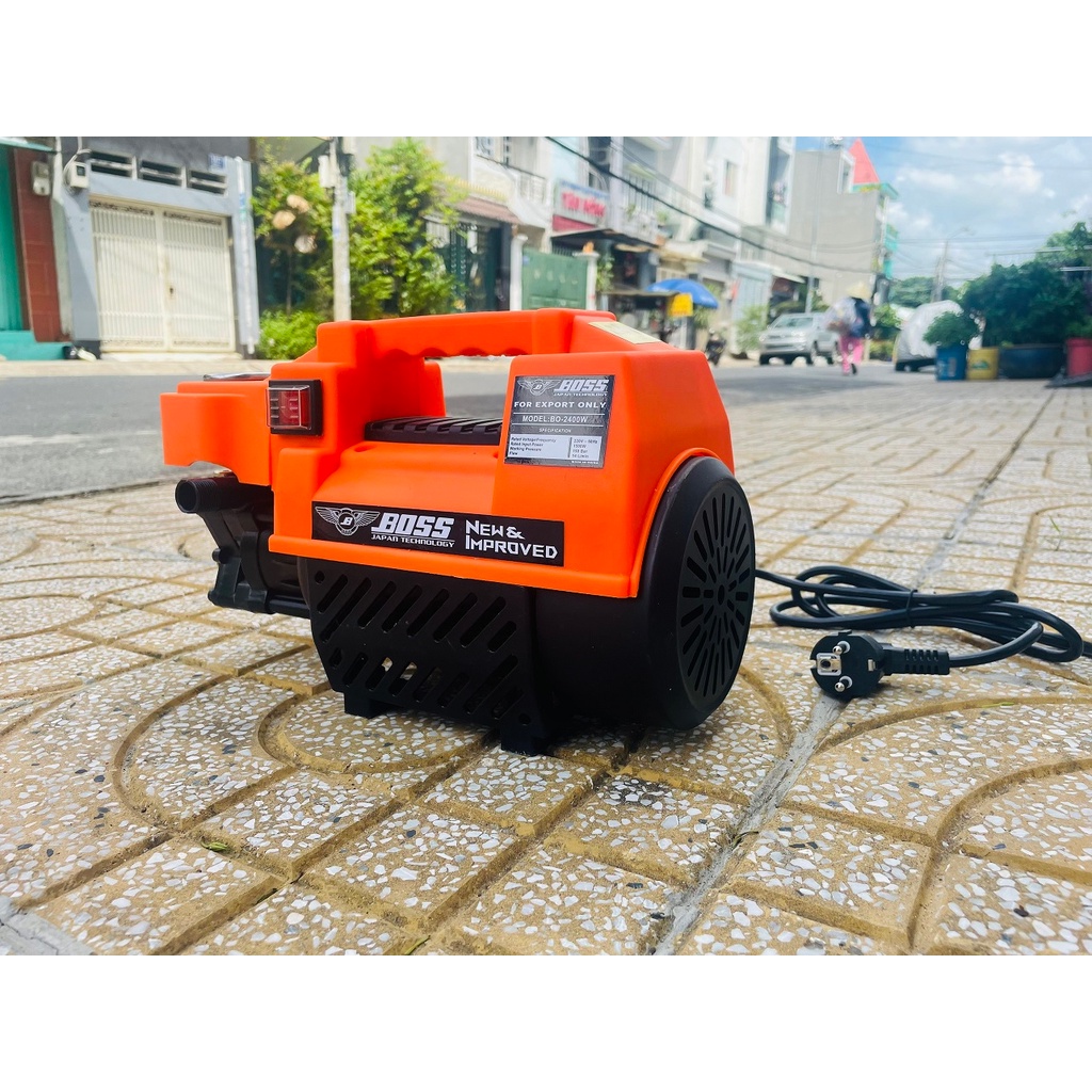 Máy rửa xe Boss 2400W, lỏi đồng 100%, chỉnh áp và không chỉnh.