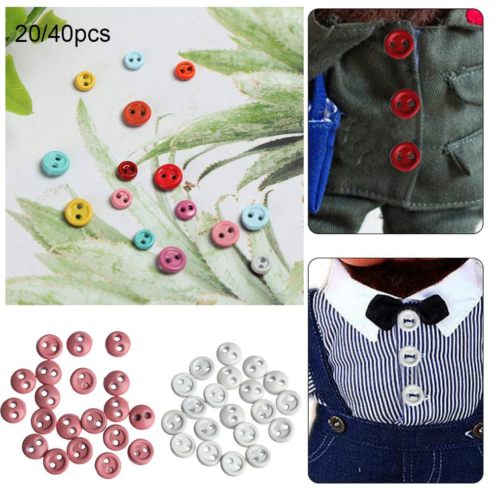 Set 20/ 40 nút quần áo kim loại hình tròn nhiều màu sắc 3mm/ 4mm