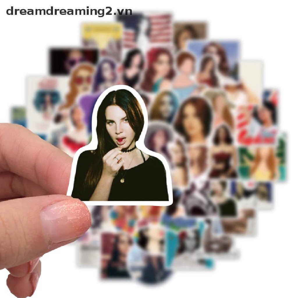 Bộ 50 Miếng Dán Cho Ván Trượt / guitar / Lana Del Rey Graffitii2 Singer