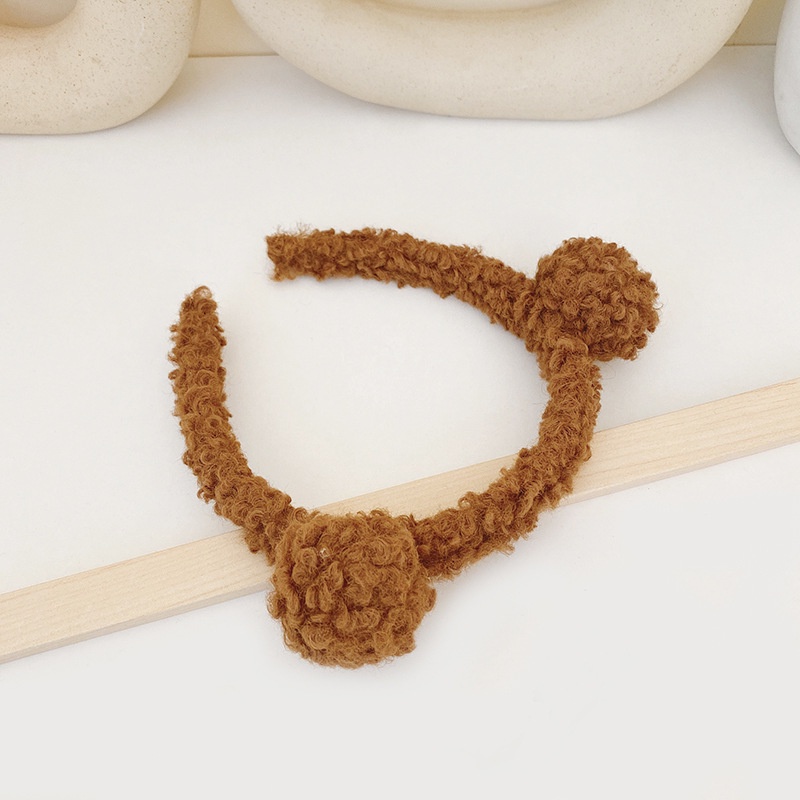 Băng đô cài tóc đa năng hình tai gấu màu sắc đơn giản thời trang thu đông Hàn Quốc cho nữ