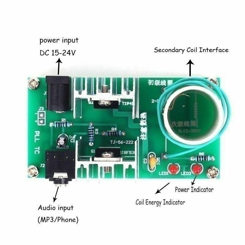 Bộ Linh Kiện Cuộn Dây mini Tesla Trang Điểm Điện Tử