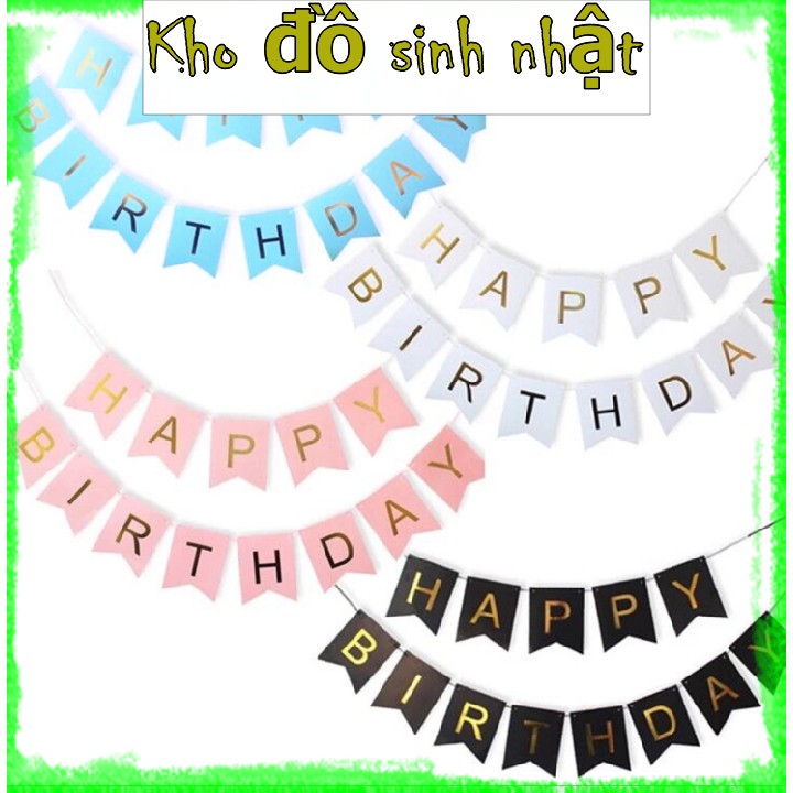 Dây treo chữ HAPPY BIRTHDAY ánh kim trang trí sinh nhật - dài 3M, trang trí tiệc