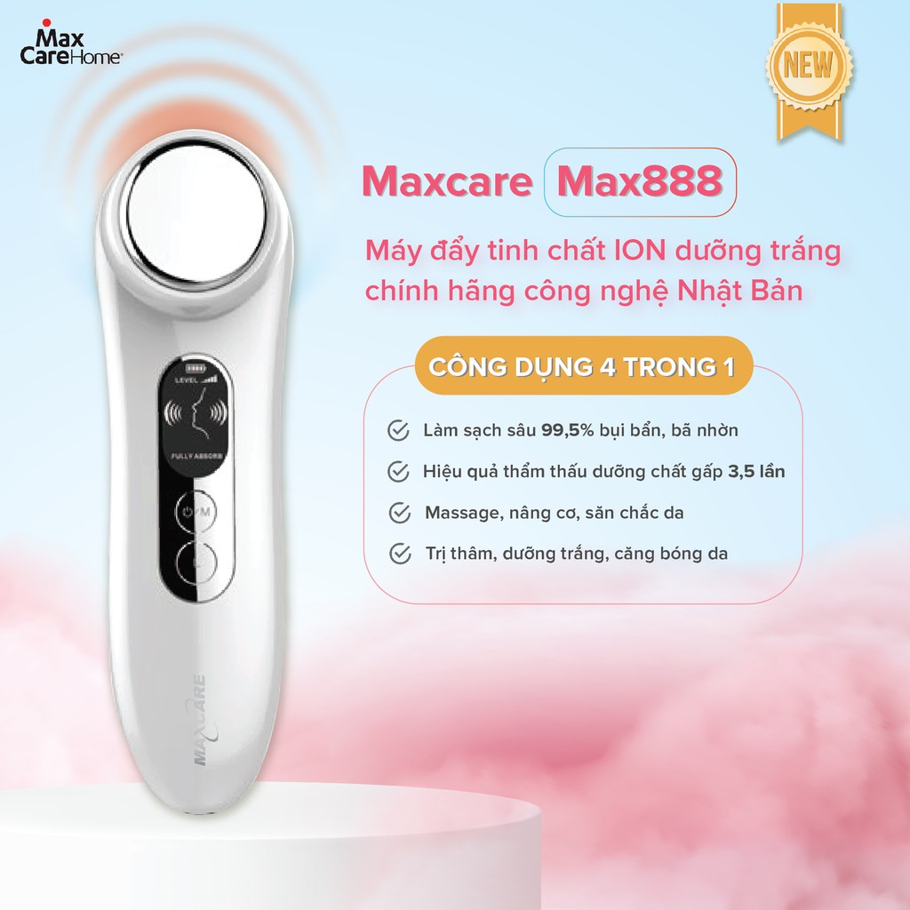 Máy đẩy tinh chất MAXCARE MAX888 điện di ion massage nâng cơ mặt tẩy trang dưỡng da chống lão hoá mát xa matxa SIMI