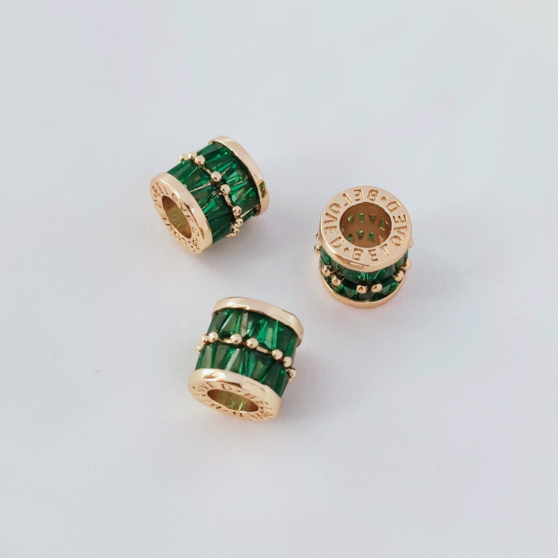 Chuỗi Hạt Đá Zircon Hình Vuông Màu Vàng 14K Dùng Làm Trang Sức/ Thắt Lưng