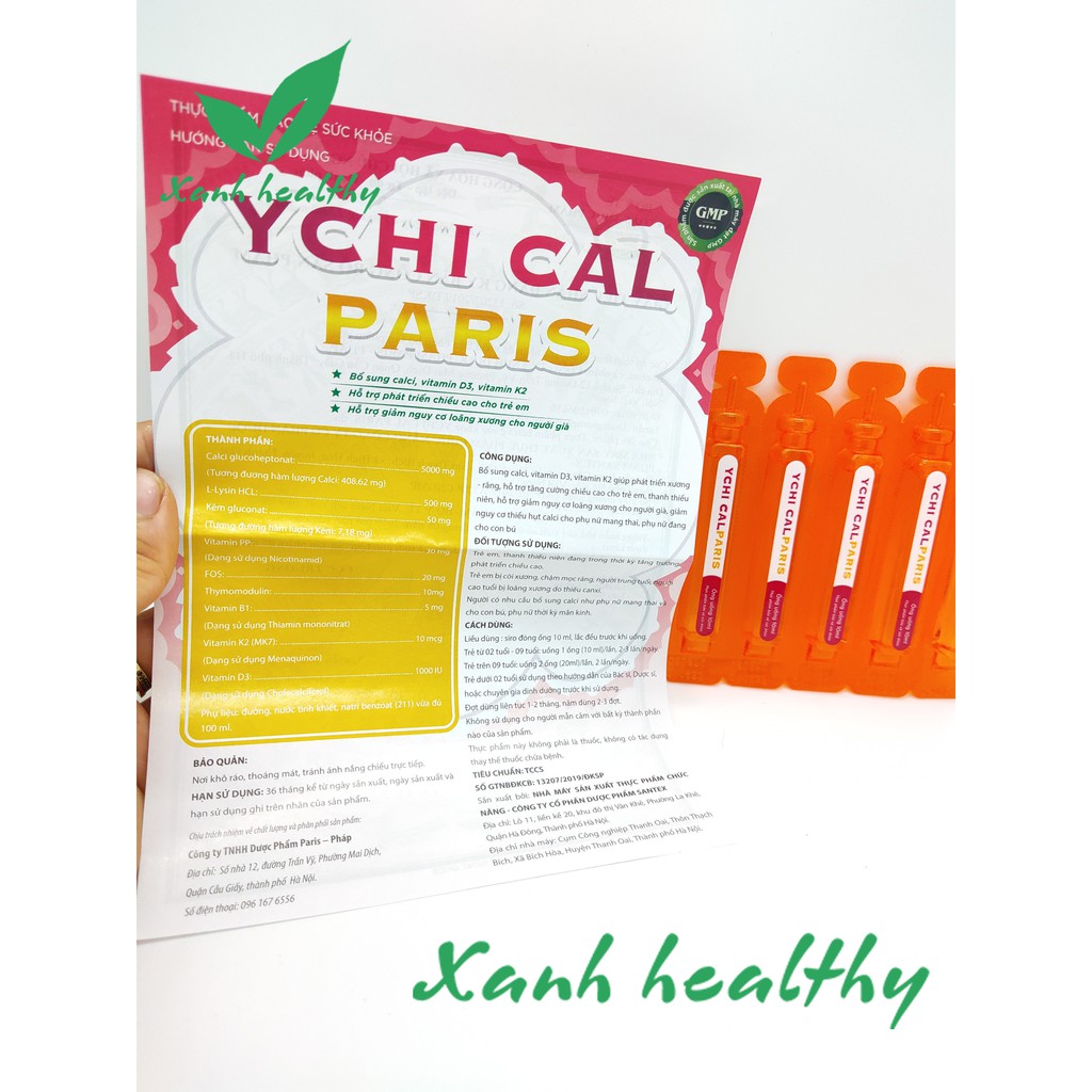 Canxi cho bé YCHI CAL-PARIS - Bổ sung canxi, vitamin D3, Vitamin K2 giúp phát triển xương, tăng chiều cao