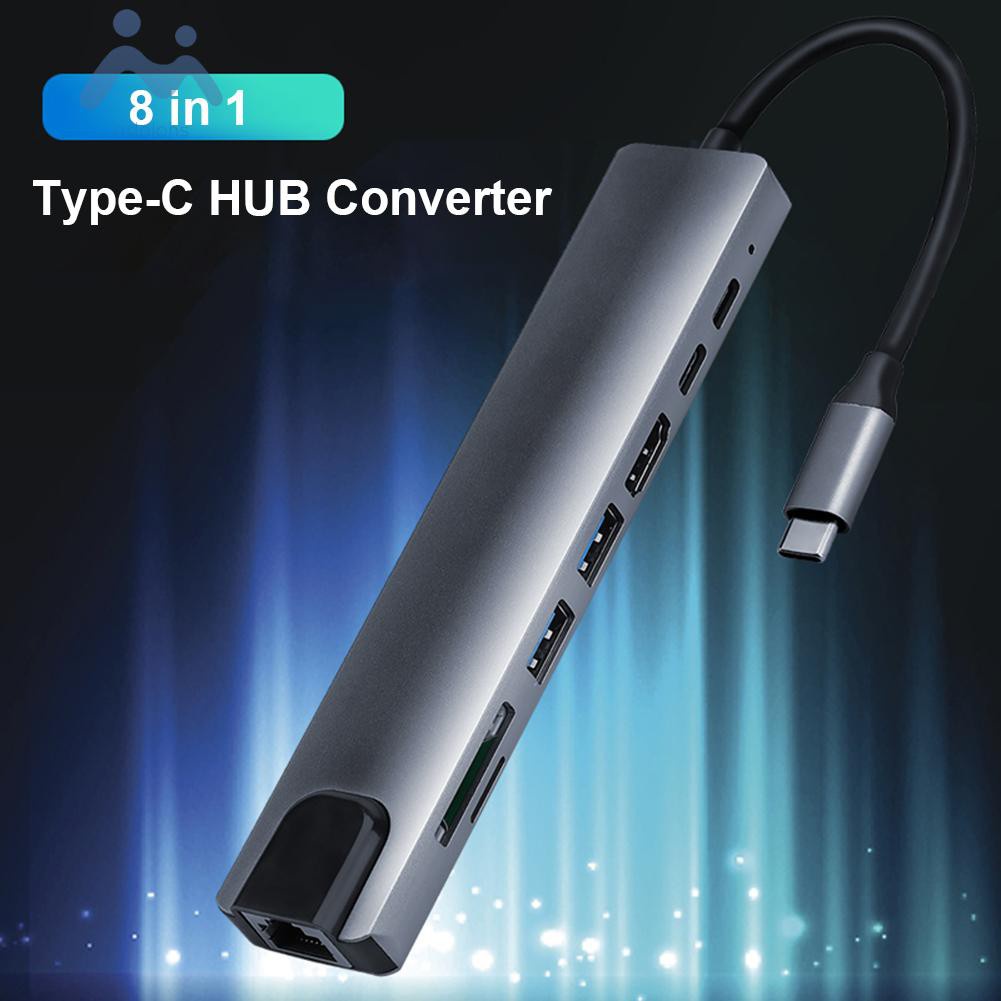 Bộ Chuyển Đổi 8 Trong 1 Usb-C Hub 4k Hdmi-Compatible 2 Usb3.0 Usb C Pd Sd / Tf Rj45 | BigBuy360 - bigbuy360.vn