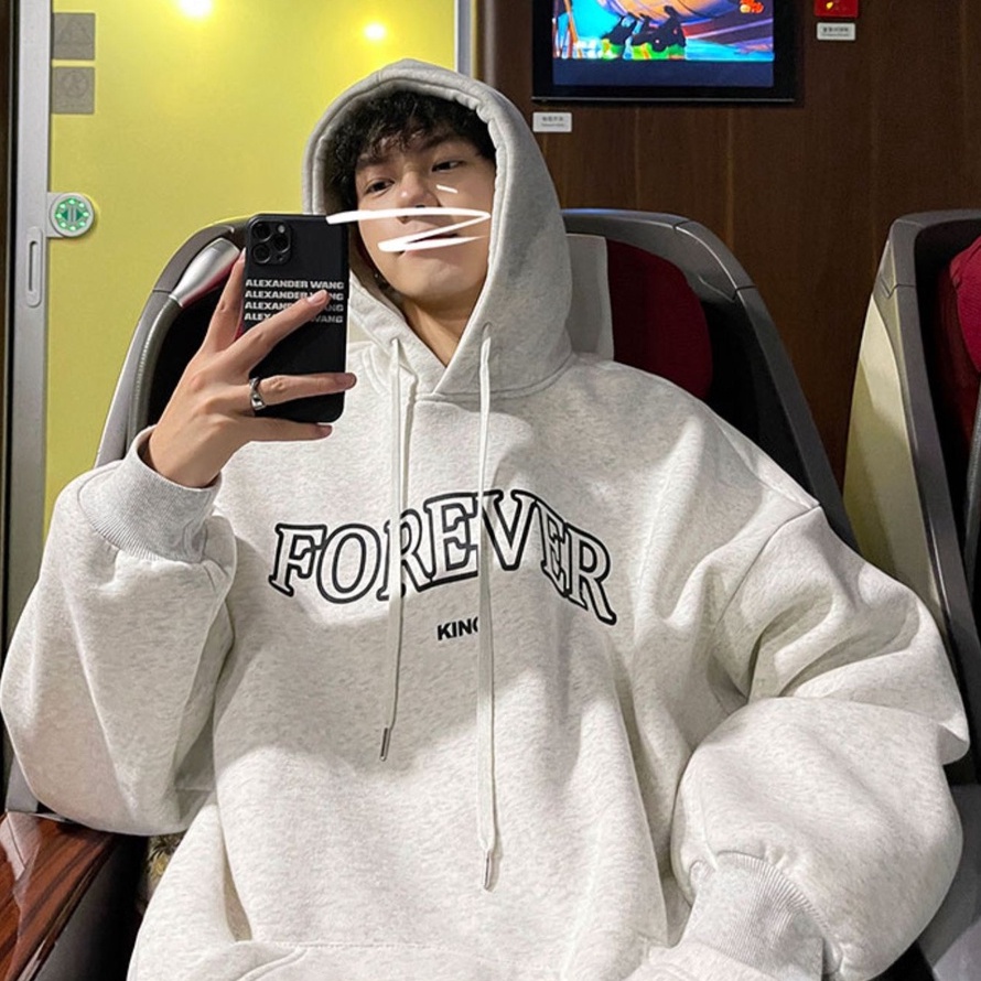 Áo Khoác Hoodie Nỉ Có Mũ Form Rộng FOREVER Nhiều Màu Unisex Nam Nữ Ulzzang HD07