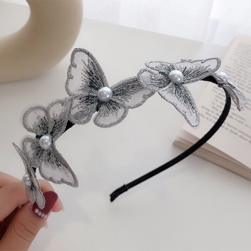 Cài Tóc Hình Bướm Đính Ngọc Trai Phong Cách Hàn Quốc Cho Nữ