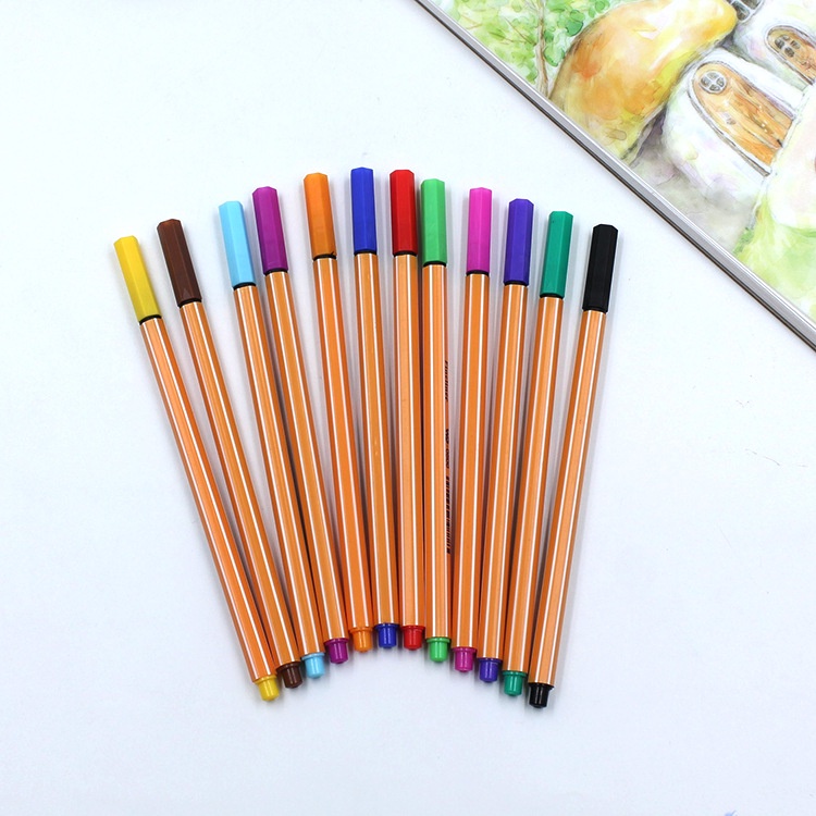 Bộ 12 Bút Mực Ngòi Mảnh 0.4 Loại/ Ký Tự Tiện Dụng