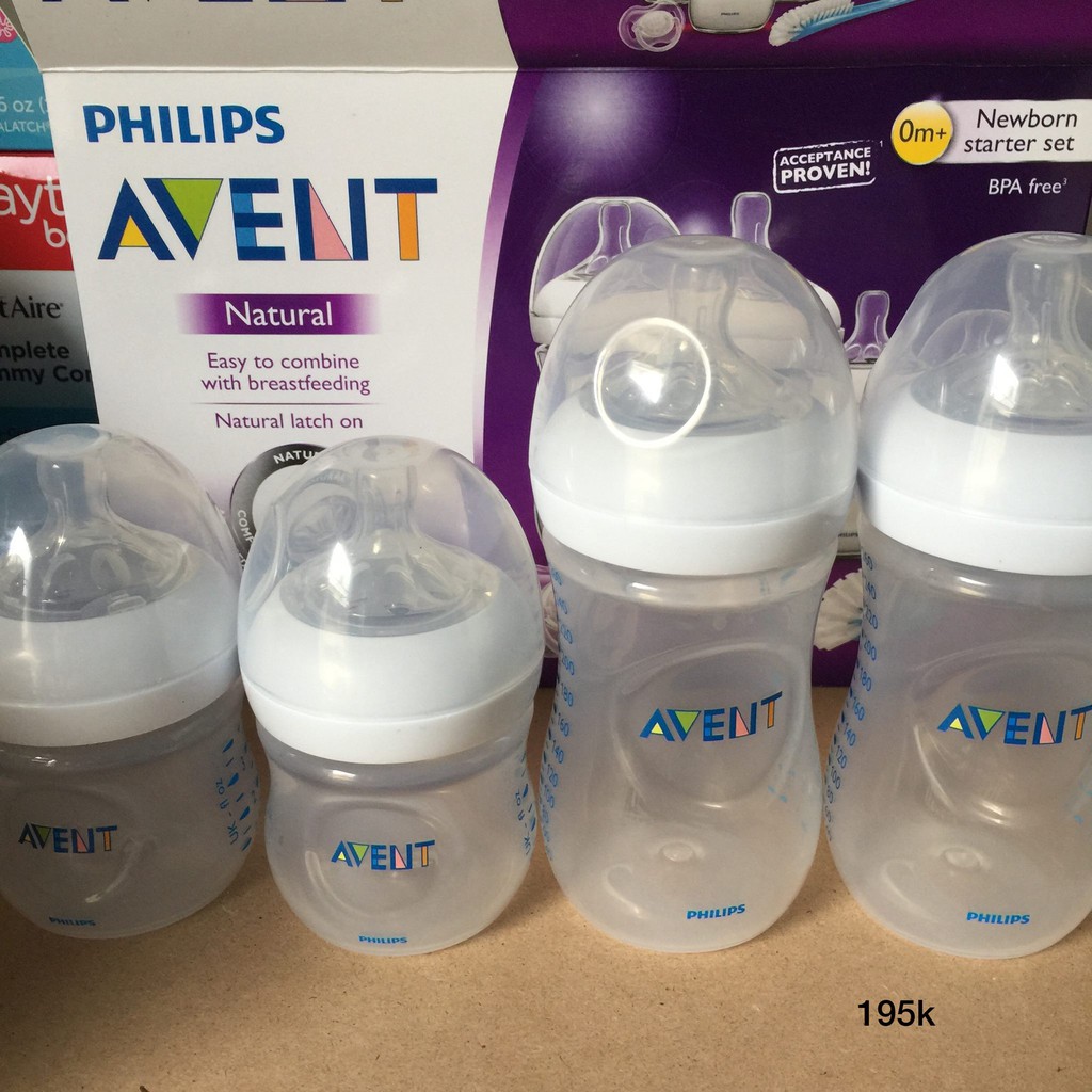 Bình sữa chống đầy hơi Avent Natural 125ml 260ml 330ml (SX TẠI ANH)