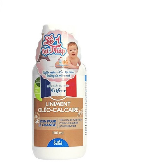 Kem bôi chống hăm Liniment Oláo-Calcaire - Giúp ngăn ngừa hăm, xoa dịu hăm dưỡng ẩm làm mềm da cho trẻ sơ sinh (Lọ 100ml