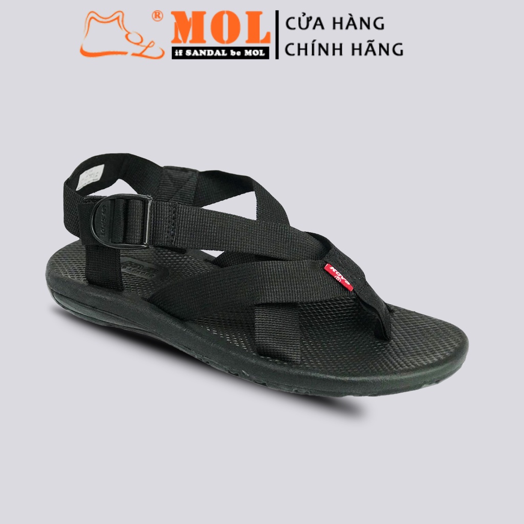 Giày sandal nam quai chéo vải dù có quai hậu cố định mang đi học đi biển du lịch hiệu Rova RV133Br