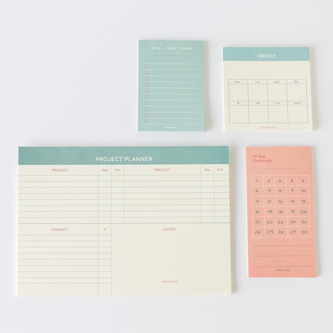 Giấy note ghi chú lịch tuần - Crabit Weekly Notepad - 30 tờ