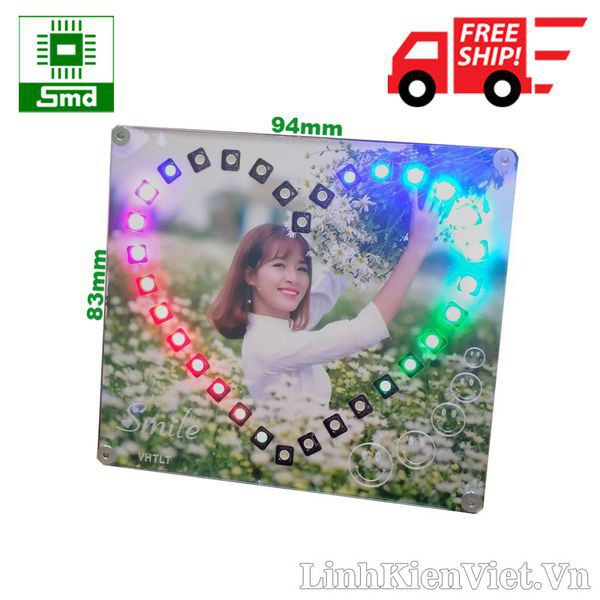 Bộ led Trang trí trái tim đa sắc RGB full hiệu ứng dùng để làm khung ảnh tặng bạn giá siêu đep