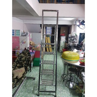 Thang  inox 7 bậc  hàng dầy 8 dem