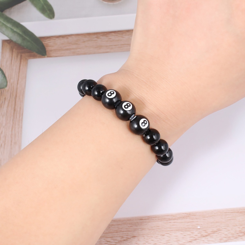 Vòng Tay Chuỗi Hạt Đá Obsidian Số 8 Thời Trang
