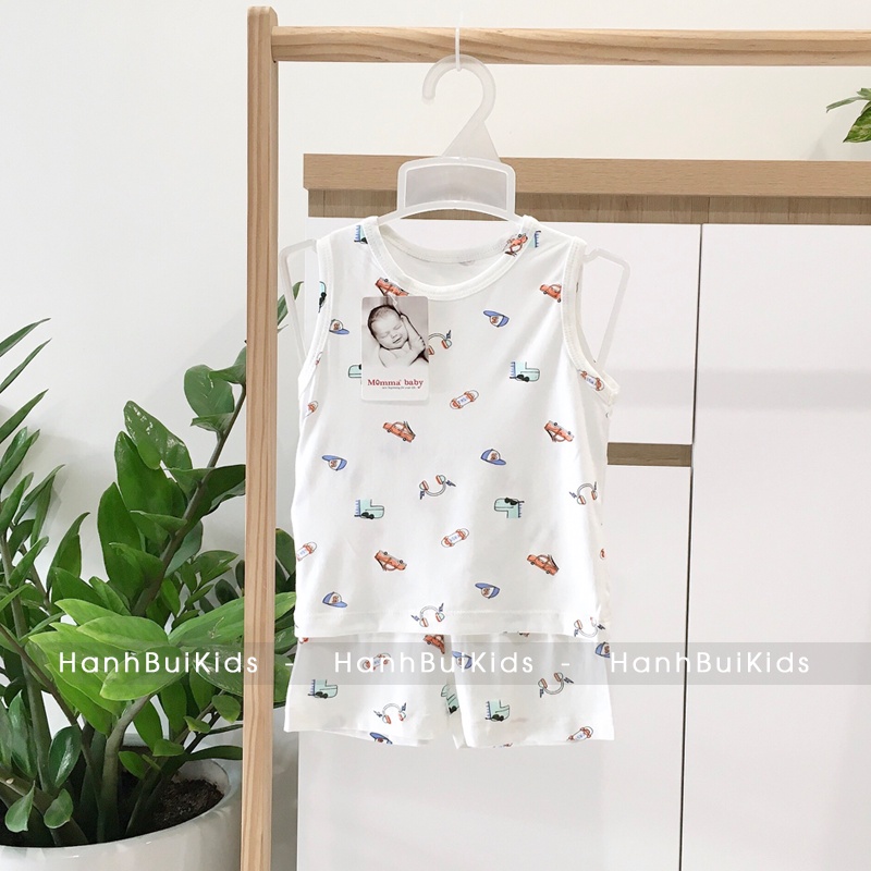 Bộ ba lỗ cho bé vải sợi tre Momma