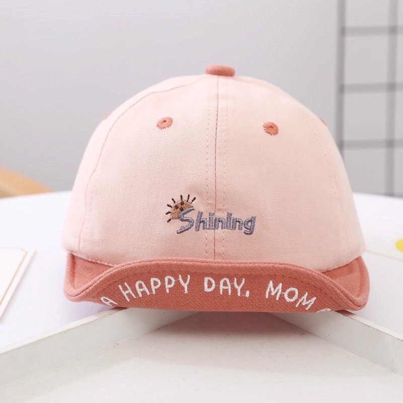 [Mã FAMAYFA2 giảm 10K đơn 50K] Nón Lưỡi Trai Happy Day Cho Bé, Mũ Cho Bé