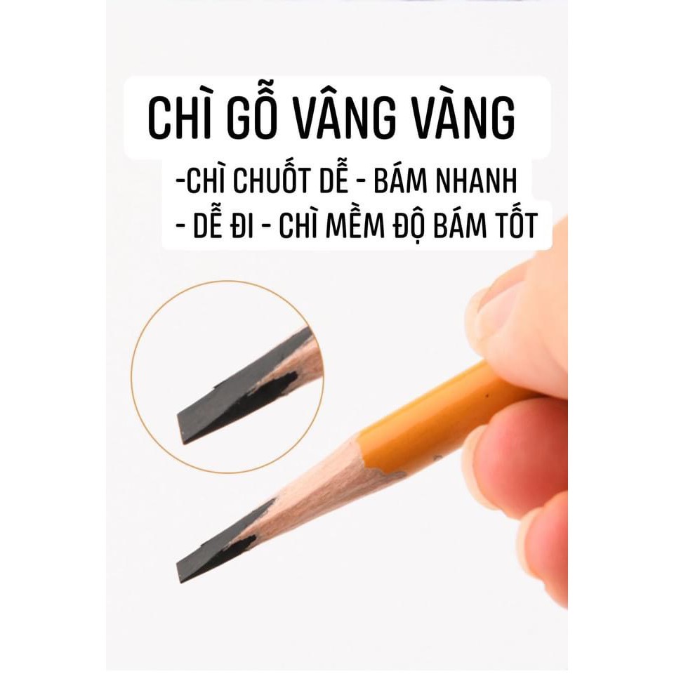 Chì Gỗ Vàng Có Chia Vạch Chì Gỗ Hồng Chuyên Vẽ Sợi - Lavashop241