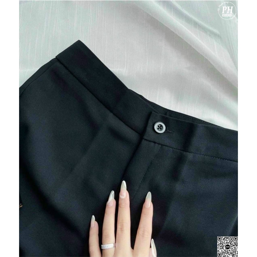 Quần tây ống loe xòe xẻ gấu dáng suông cao cấp
