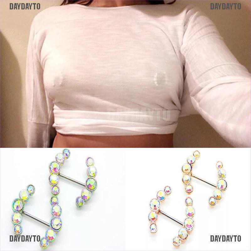 [DAYDAYTO] Khuyên Xỏ Nhũ Hoa Cơ Thể Bằng Thép Pha Lê Quyến Rũ