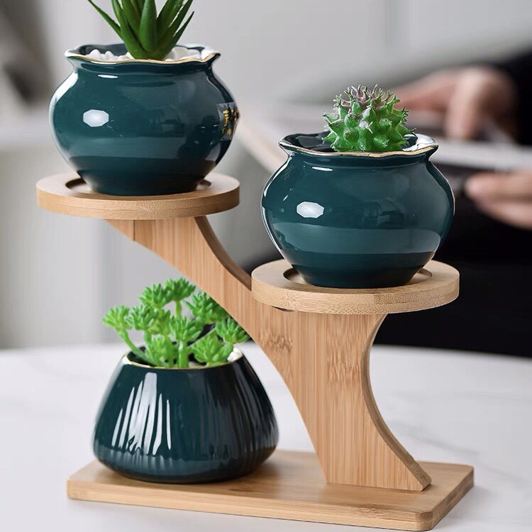 Kệ Gỗ Để Bàn Trang Trí Decor Bàn Học, Bàn Làm Việc, Kệ Để Chậu Cây Mini