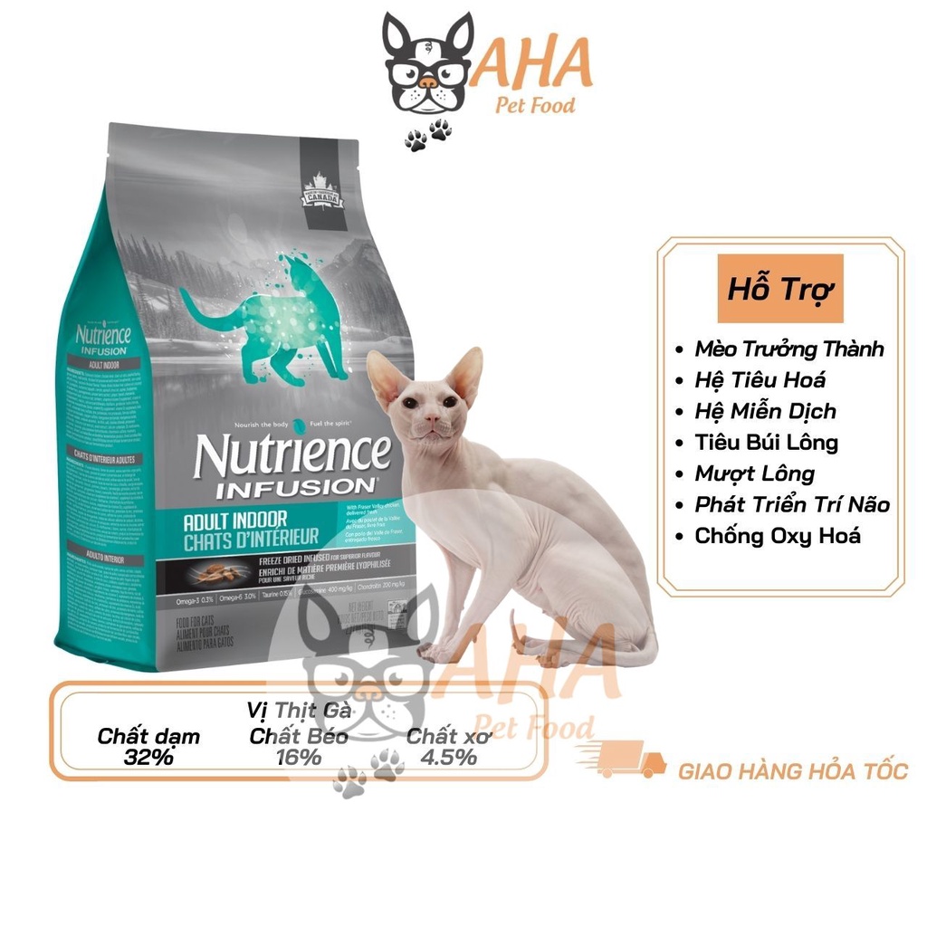 Thức Ăn Cho Mèo Không Lông Sphynx - Nutrience Infusion Bao 5kg - Thịt Gà, Dầu Cá Hồi, Rau Củ, Trái Cây Tự Nhiên