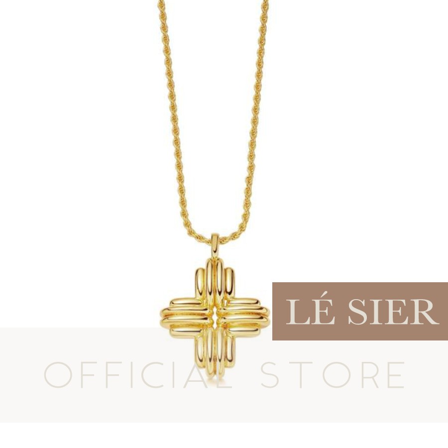 Dây chuyền unisex Lé Sier chữ thập mini retro thép y tế titan, mạ vàng 18K - NPGP71
