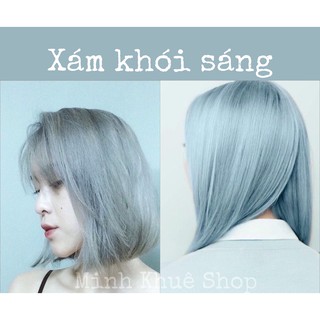 thuốc nhuộm tóc xám khói sáng+tặng kèm trợ dưỡng