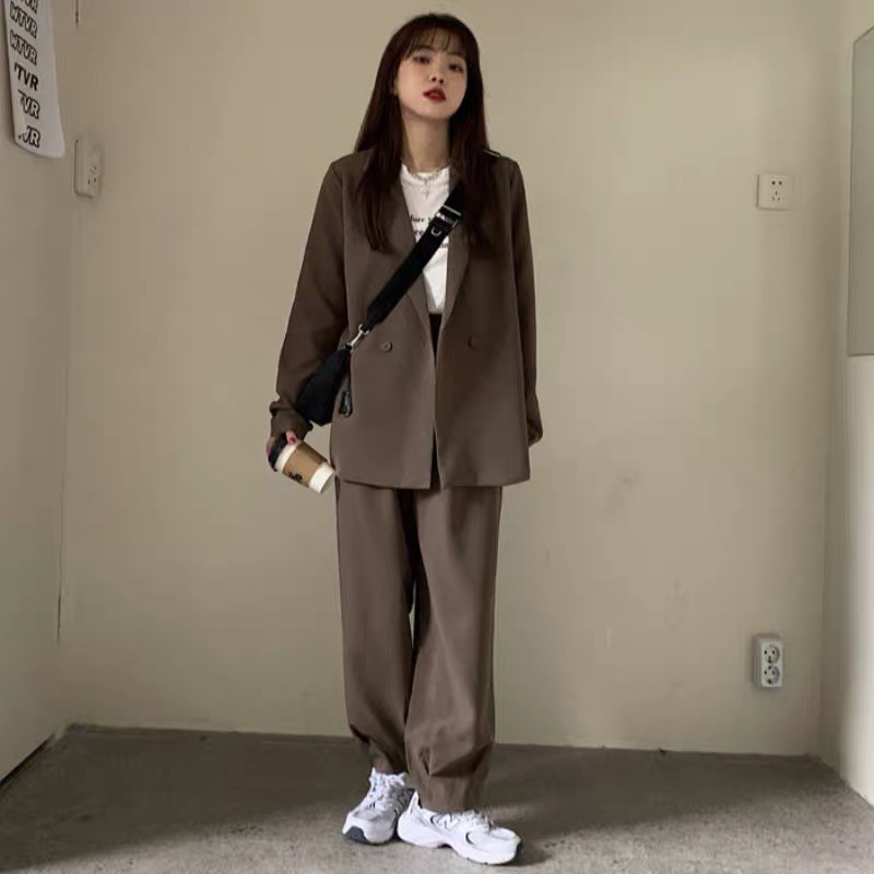 Nguyên set quần + blaze nâu (Hàng sẵn)