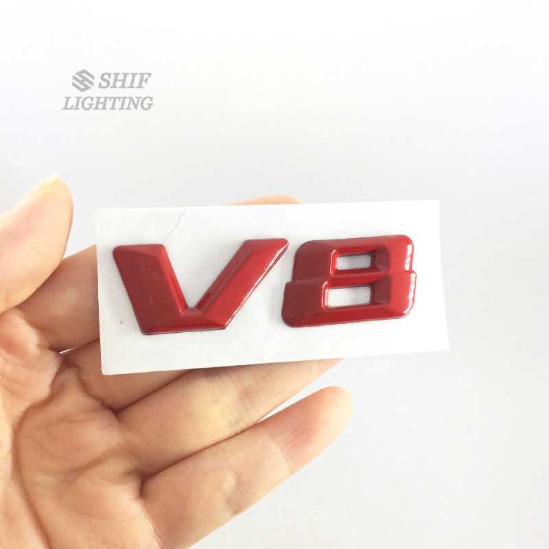 Logo kim loại hình chữ V8/V12 chuyên dụng dán trang trí xe hơi Mercedes Benz