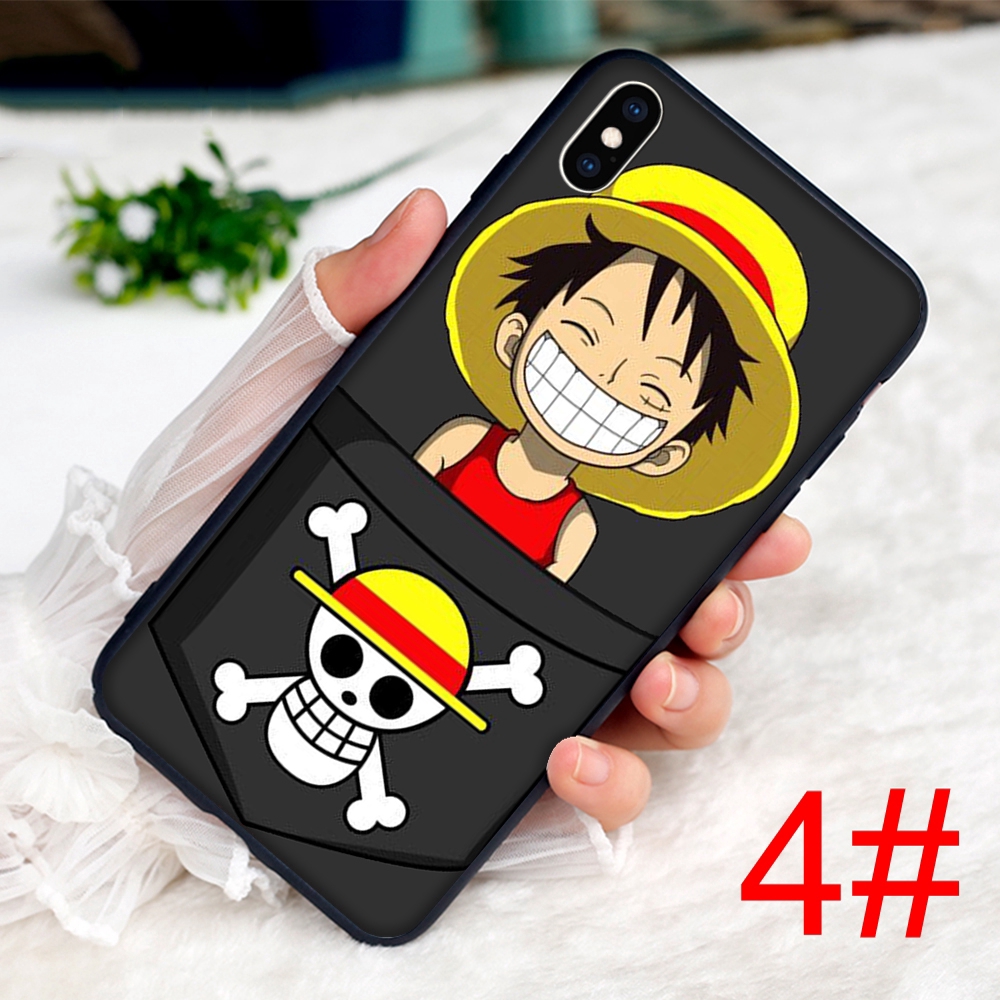 Ốp điện thoại mềm in họa tiết nhân vật Luffy One Piece cho iPhone XS Max XR X 8 7 6S Plus 6 5S SE 5