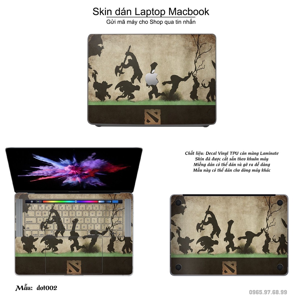 Skin dán Macbook mẫu Dota 2 (đã cắt sẵn, inbox mã máy cho shop)