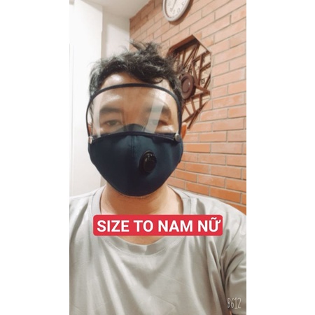 ( SIZE NAM) KHẨU TRANG ĐA NĂNG MẶT KÍNH THÁO RỜI TIỆN ÍCH CÓ VAN THỞ 1 CHIỀU CHUYÊN DÙNG CHO NHÂN VIÊN Y TẾ