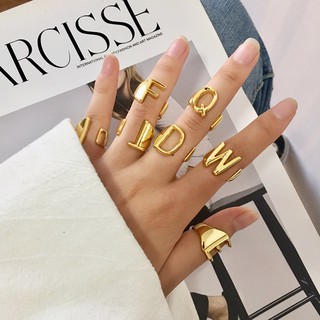 Nhẫn Mạ Vàng 26 Chữ Cái Tiếng Anh Độc Đáo Cá Tính