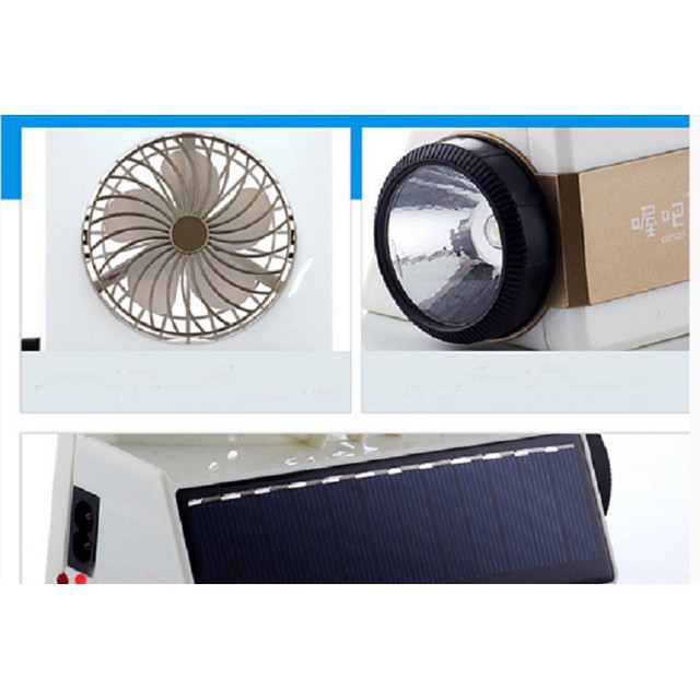 Quạt tích điện năng lượng mặt trời 4  in 1
