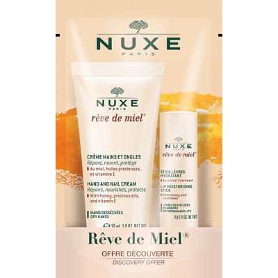 Set kem dưỡng tay và son dưỡng môi Nuxe Reve De Miel - Made In France
