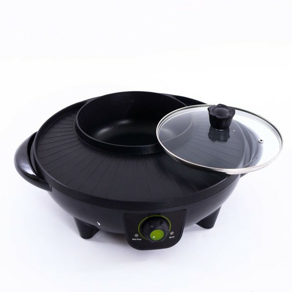 Bếp lẩu nướng Tròn đen 2in1 🥘