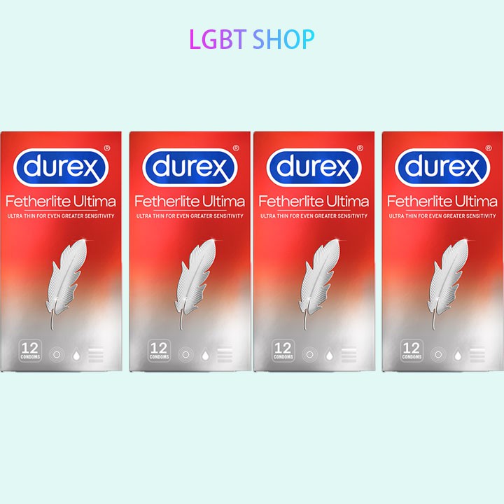 [Sỉ durex][COMBO] 4 hộp Bao cao su SIÊU MỎNG Durex Fertherlite Ultima - 48 cái