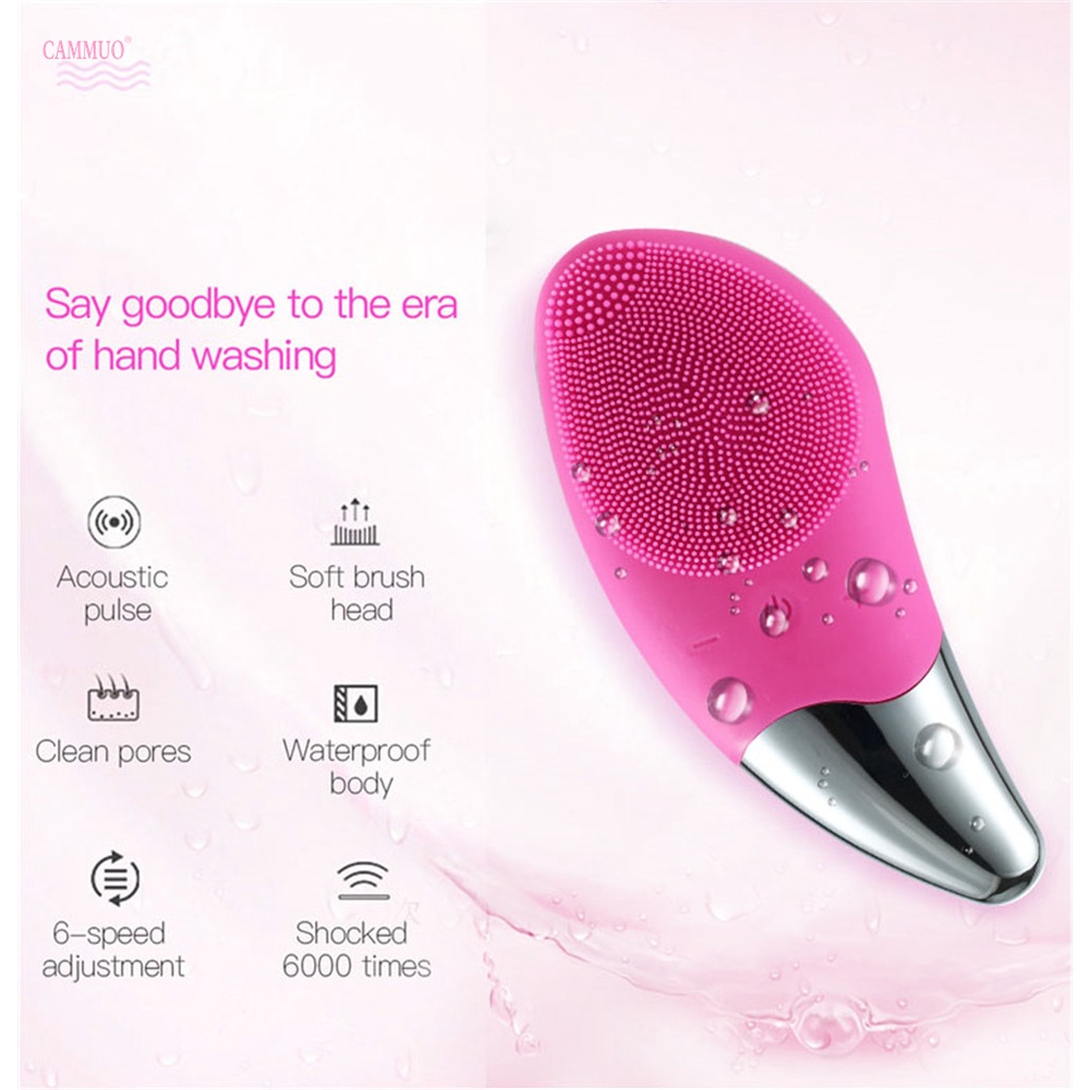 [HCM] Máy rửa mặt mini Electric sử dụng sóng siêu âm để massage da làm sạch sâu lỗ chân lông [BR-02]