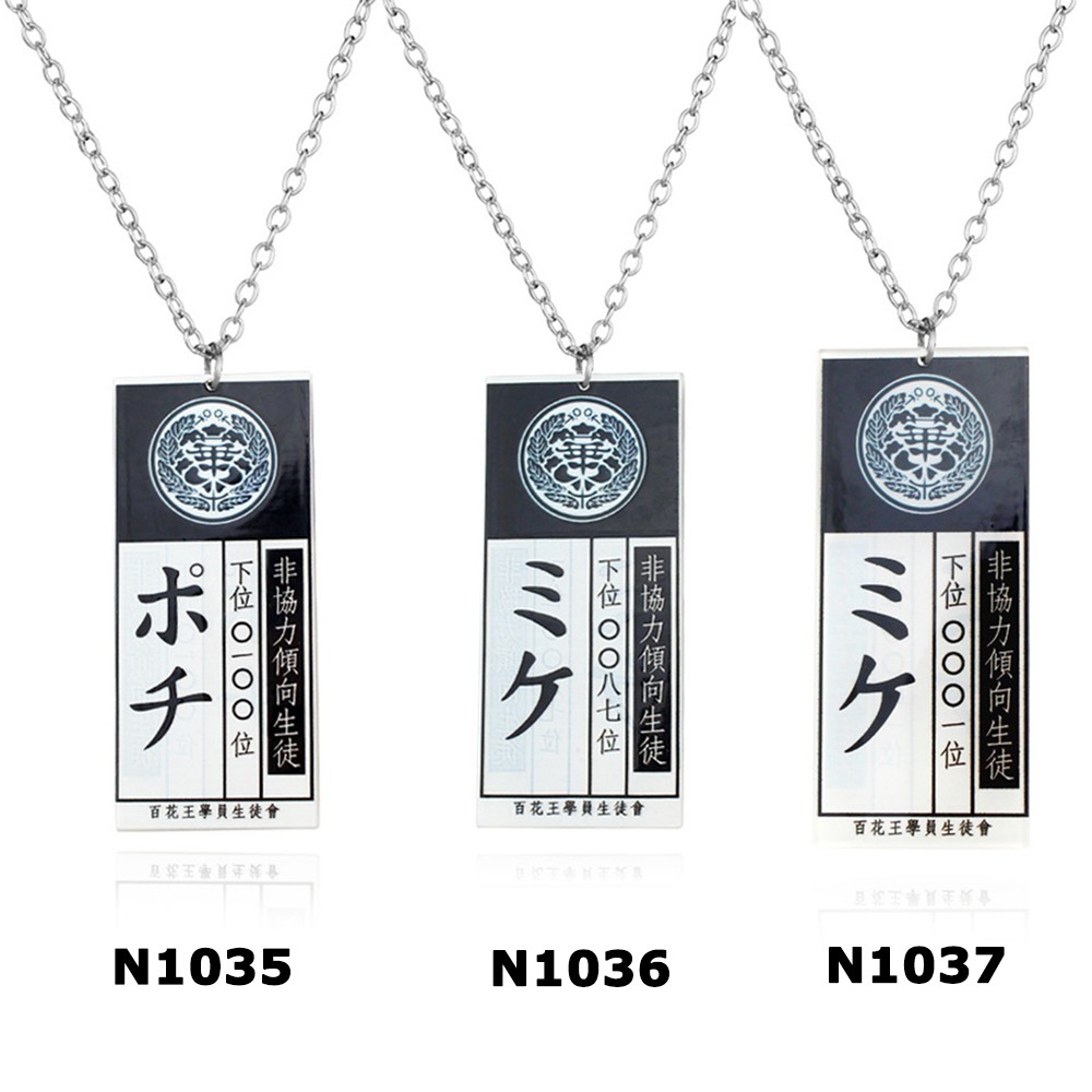 Vòng cổ mặt tròn in hình nhân vật anime Nhật Bản Kakegurui thiết kế độc đáo