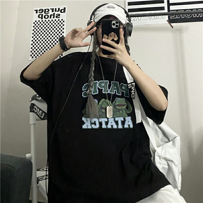 áo thun nữ form rộng unisex oversize ba chú ếch