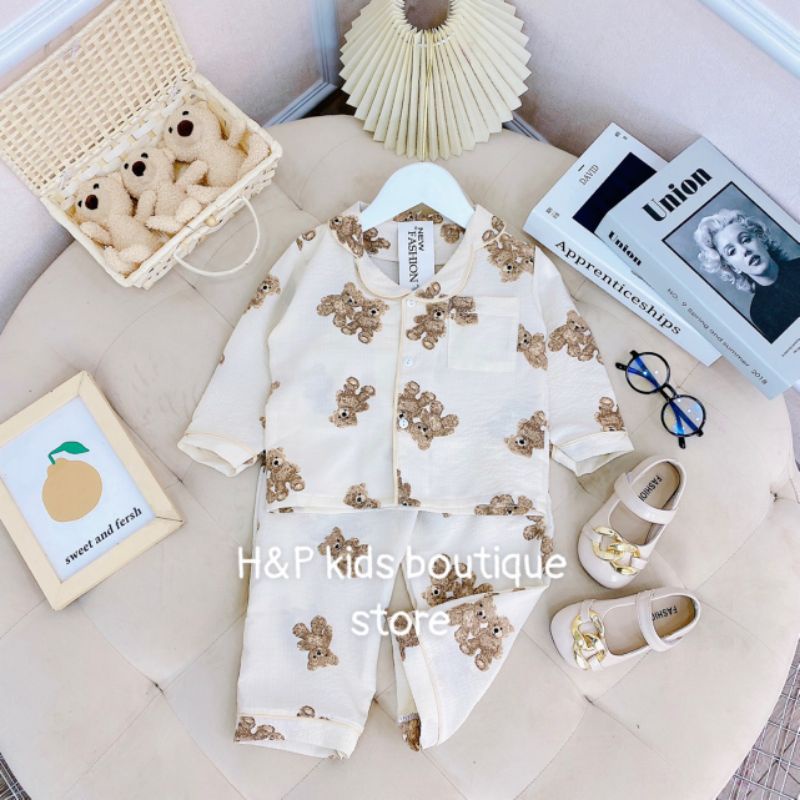 Bộ pijama  đũi xốp loại 1 size đại cho bé