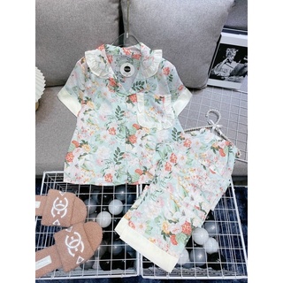 Pijama Tay Ngắn Quần Dài Vải Lụa Mango